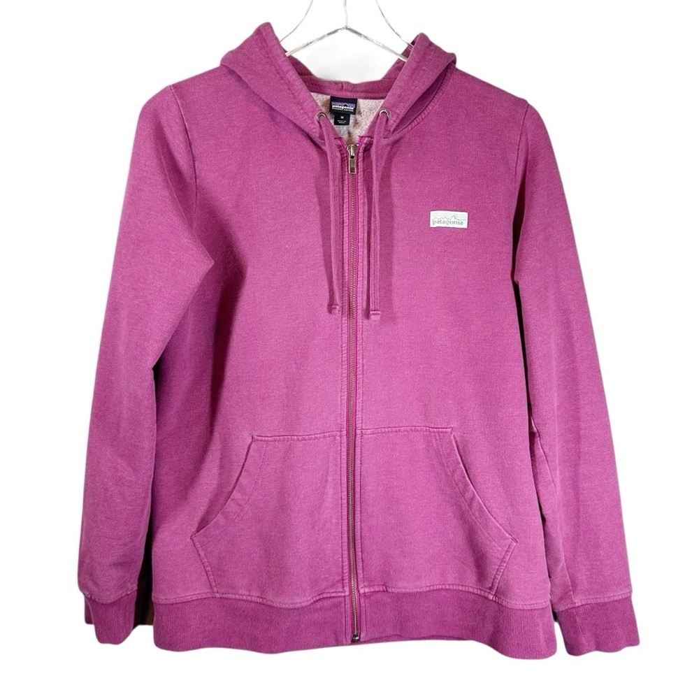 PATAGONIA Women's Medium Mid-Weight Full Zip Pastel Pink Hoody Sweatshirt